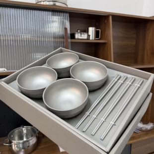 高级钛礼！超轻双层防烫抗酸厨房钛碗钛筷餐具碗筷礼盒套装8件套