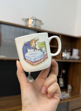 彼得兔儿童杯骨瓷牛奶杯咖啡杯可爱宝宝盘小菜盘卡通盘子甜品盘