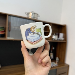 彼得兔儿童杯骨瓷牛奶杯咖啡杯可爱宝宝盘小菜盘卡通盘子甜品盘