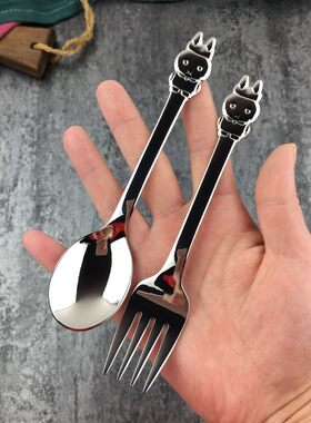 卡通小兔子儿童吃饭勺意面叉汤匙