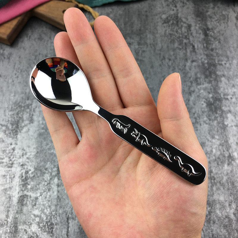 加厚304不锈钢卡通圆头勺子家用成人调羹儿童深汤匙恐龙勺吃饭勺,婴童用品,儿童勺,淘宝优惠券,粉丝福利购,淘宝优惠卷