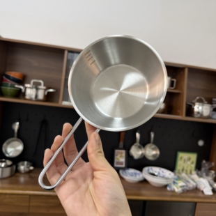 沙拉碗刻度烘焙碗 10不锈钢小碗料理打蛋米酒带手把柄备菜韩式