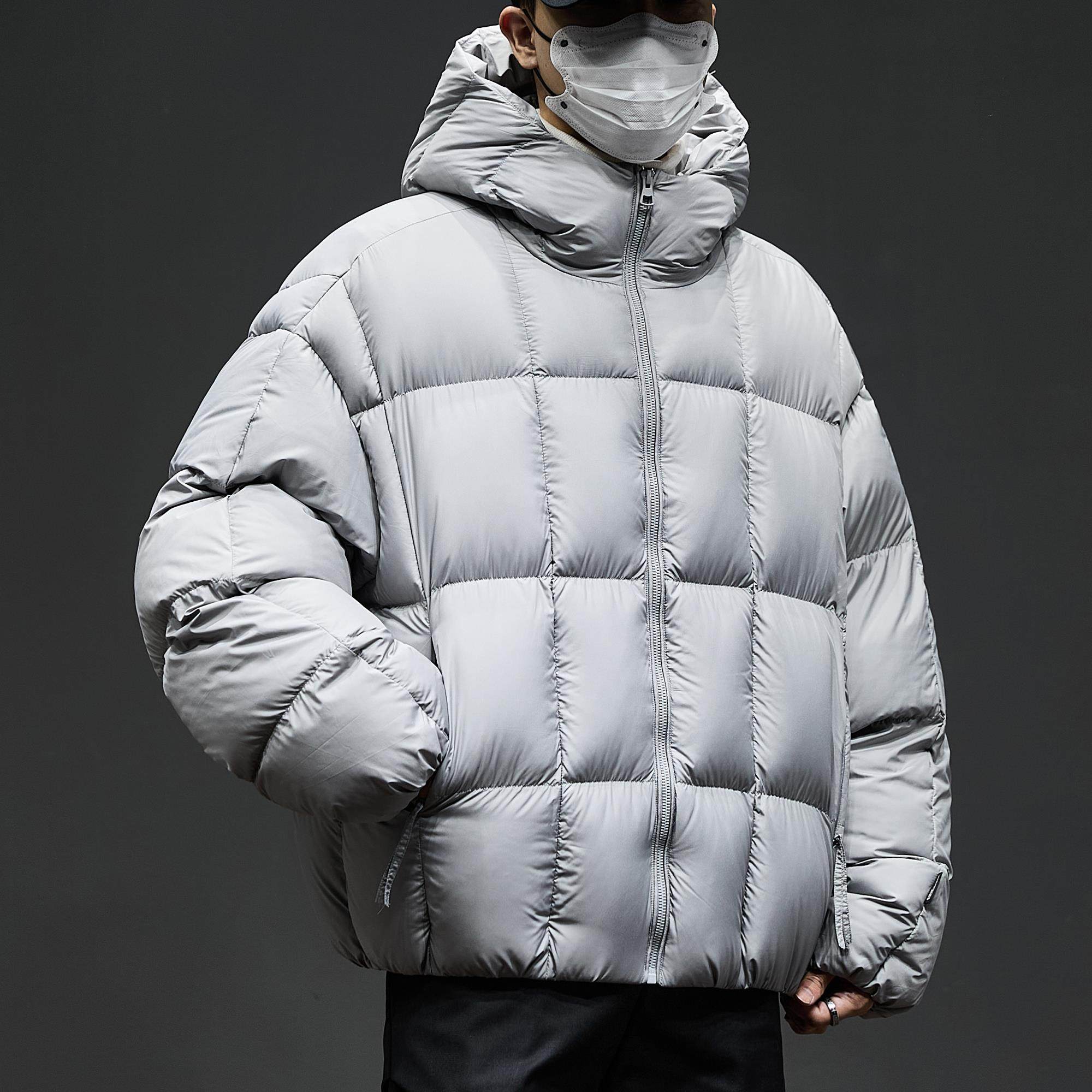 连帽羽绒服男款秋冬季潮牌白鸭绒加厚保暖情侣廓形防寒服,男装,羽绒服,淘宝优惠券,粉丝福利购,淘宝优惠卷