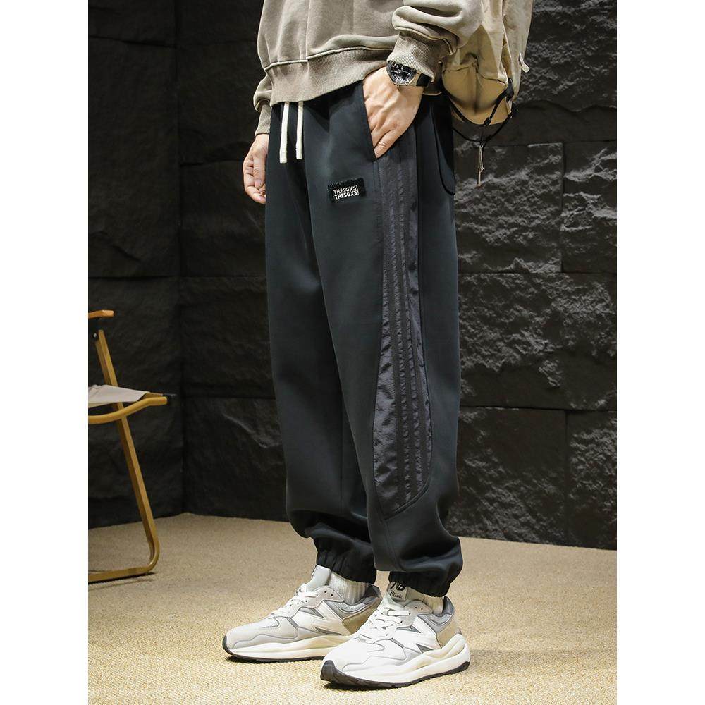 美式重磅针织运动裤男士秋季宽松束脚休闲长裤子男大码胖子卫裤潮,男装,卫裤,淘宝优惠券,粉丝福利购,淘宝优惠卷