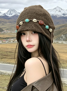 民族风包头堆堆帽女显脸小大头围