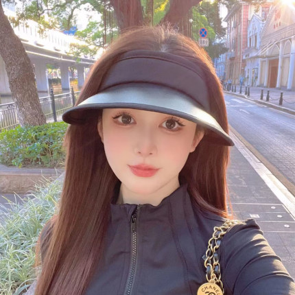 赵露思同款防晒帽子遮脸防紫外线太阳帽女夏季uv发箍空顶帽遮阳帽