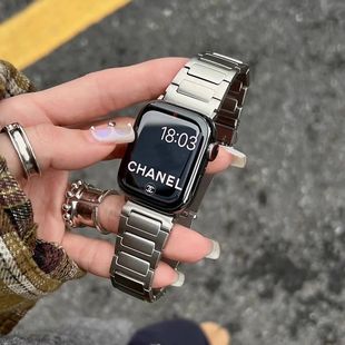 9pro高级感带 不锈钢三株小米8 适用红米watch5 4手表方格金属经典