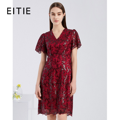 EITIE商场同款V领优雅精致礼服