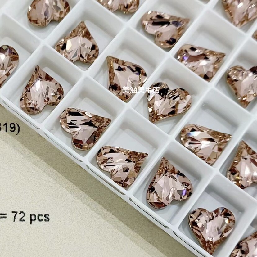 奥地利进口施家钻特定4809美甲钻319古典玫瑰歪心钻尖底异形钻DIY