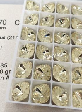奥地利进口华子施家水晶4470尖底肥方213淡黄色美甲DIY饰品贴钻
