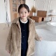 可臻 秋冬新款 女童高品质小樱桃夹棉毛毛外套保暖泰迪毛绒绒大衣