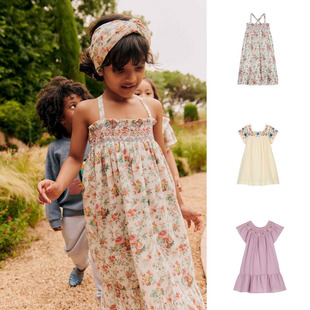 可臻 出口品质LM度假风25年夏季新女童民族风碎花吊带裙连衣裙