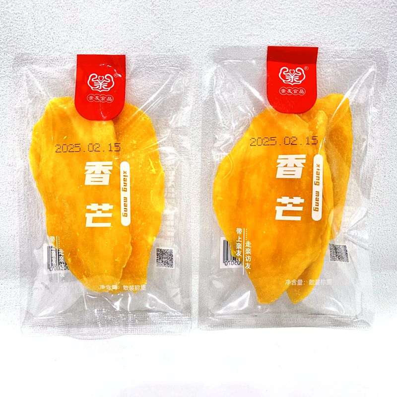 亲友食品香芒果干果脯蜜饯小包装称重250g芒果片水果干零食小吃