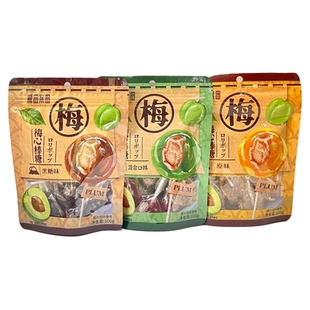 糖田米田梅心棒糖袋装100g黑糖味绿茶草莓芒果味原味糖果夹心糖