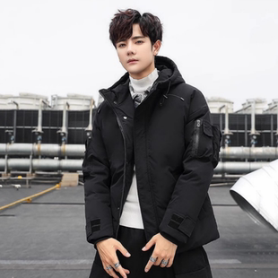 时尚 保暖潮流羽绒服外套短款 帅气 连帽休闲加厚羽绒服男士 916冬季