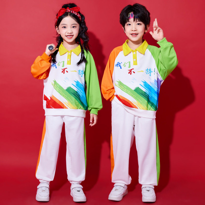 小学生春秋季运动会运动服套装幼儿园班服卫衣长袖长裤儿童演出服