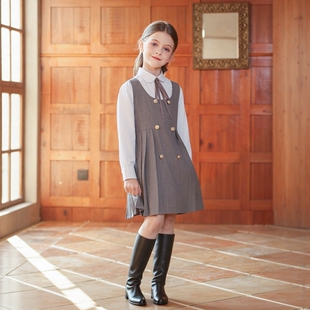 学院风儿童演出服朗诵演讲比赛服装女童连衣裙套装中大童合唱礼服