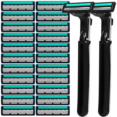 新三层刀片手动剃须刀男士3层刮胡刀利亚剃胡子刀老式刮脸刮头刀