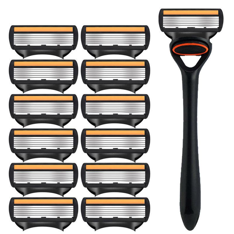 【2026牛角六层】男士刮胡刀手动剃须刀6层锋利耐用通用5刀片刀架