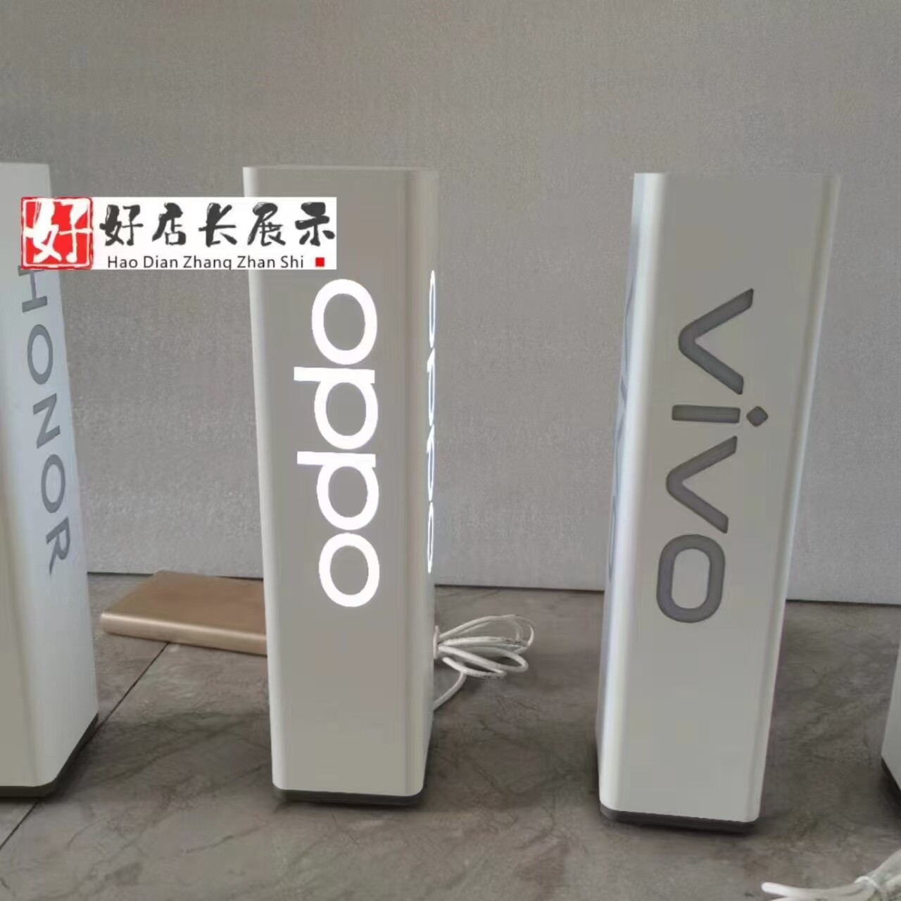 定制小手机店荣耀华OPPO米VIVO苹果桌面发光灯箱立牌发光字广告牌