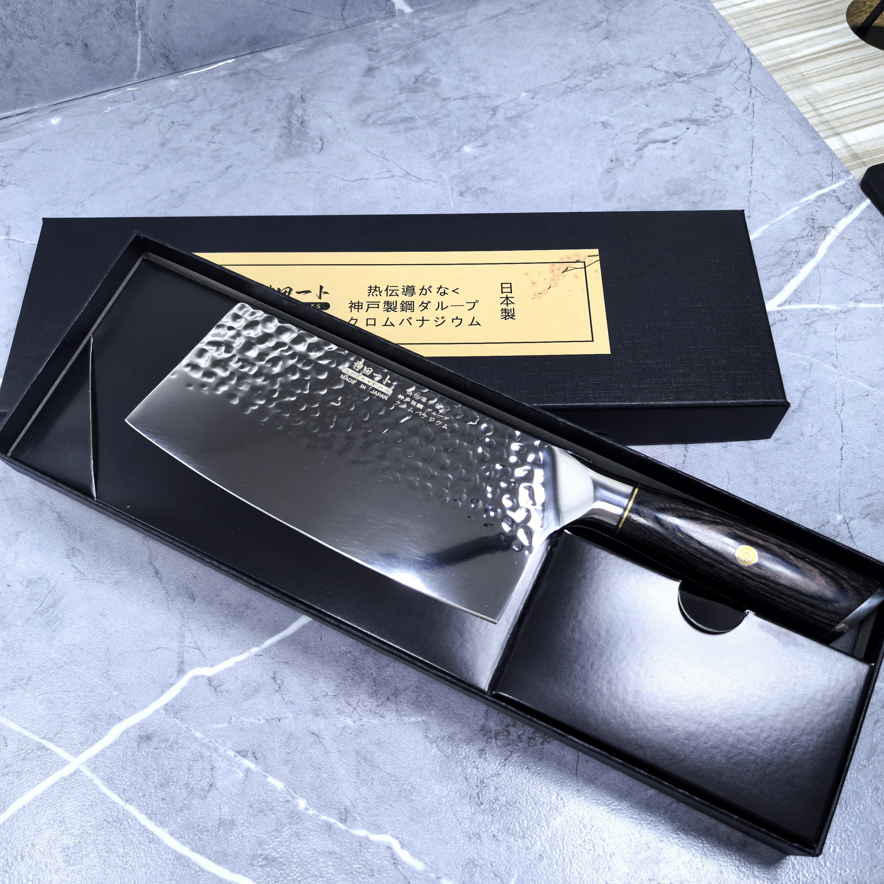 日本正品神田一卜主厨师刀锻打锤纹切片菜刀厨房刀具切菜切肉锋利