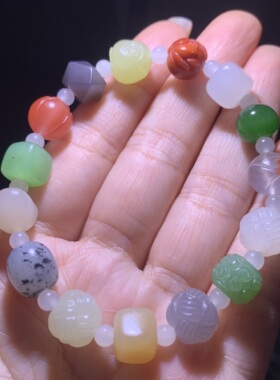 独特多宝和田玉南红雕刻珠多宝手链和田玉多宝串多宝手串女款手钏