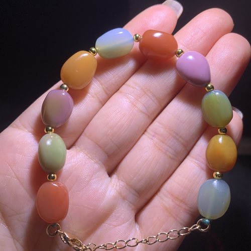 天然原矿无胶盐源玛瑙手链盐源随形多宝手链女款手串手串盐源多宝