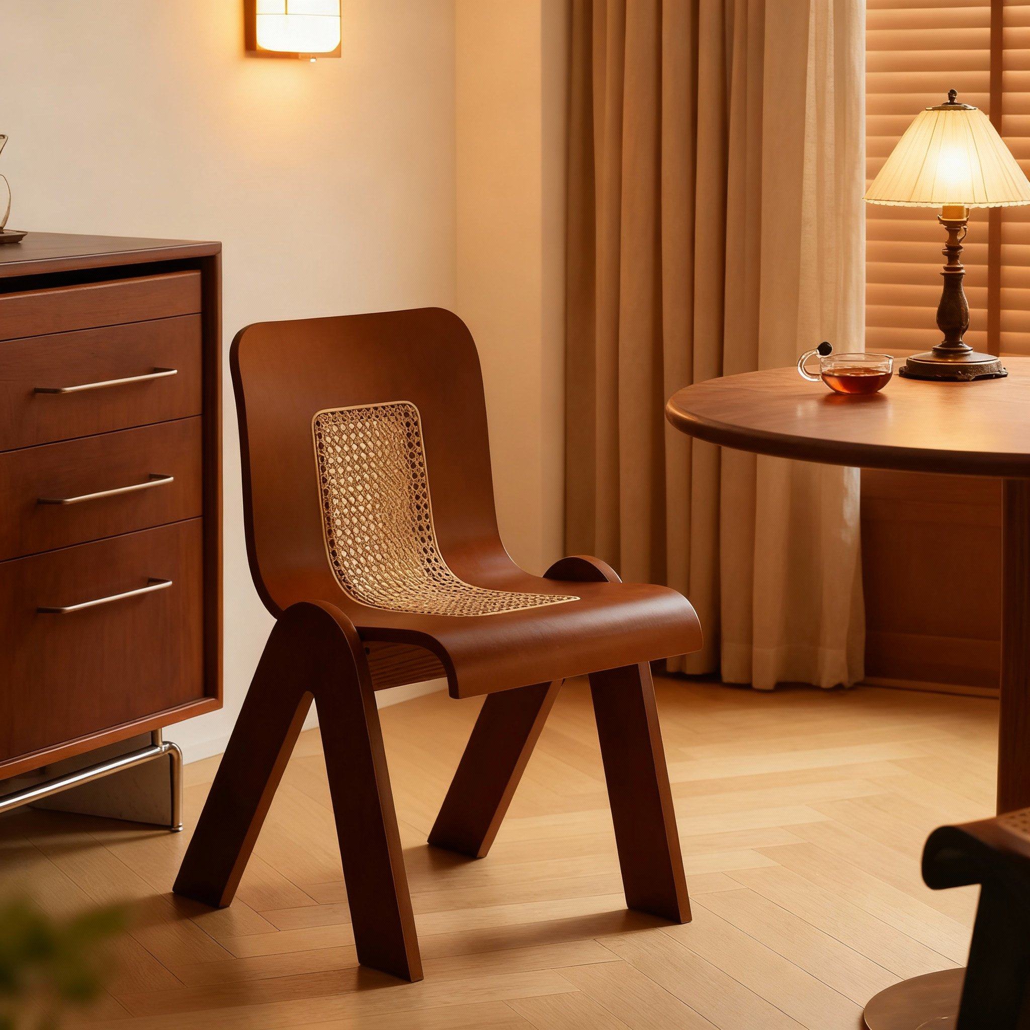 侘寂风实木藤编椅子家用餐厅榫卯结构矮凳复古简约餐椅,住宅家具,矮凳,淘宝优惠券,粉丝福利购,淘宝优惠卷