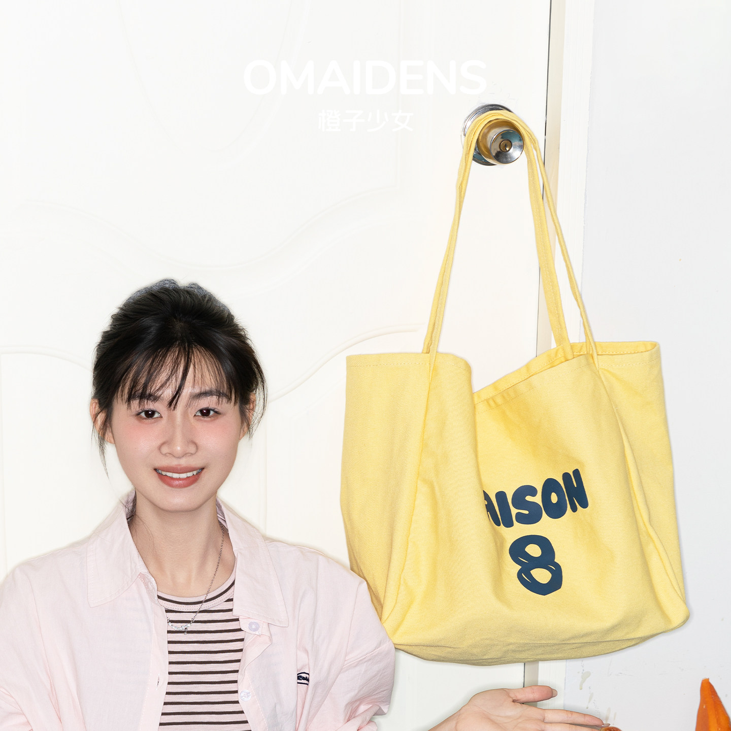 橙子少女韩系慵懒风字母帆布包女大容量单肩托特包通勤环保购物袋,箱包皮具/热销女包/男包,单肩包,淘宝优惠券,粉丝福利购,淘宝优惠卷