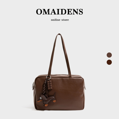 橙子少女波士顿手提包小众高级感