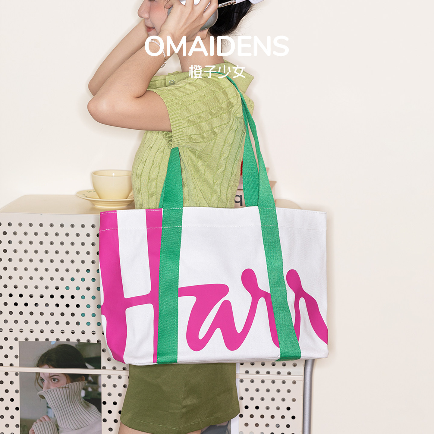 橙子少女英国帆布包女大容量单肩包防水购物袋大容量环保袋手提袋,箱包皮具/热销女包/男包,托特包,淘宝优惠券,粉丝福利购,淘宝优惠卷