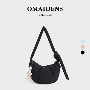 橙子少女韩系羽绒饺子包包女2026夏季新款云朵包大容量斜挎托特包