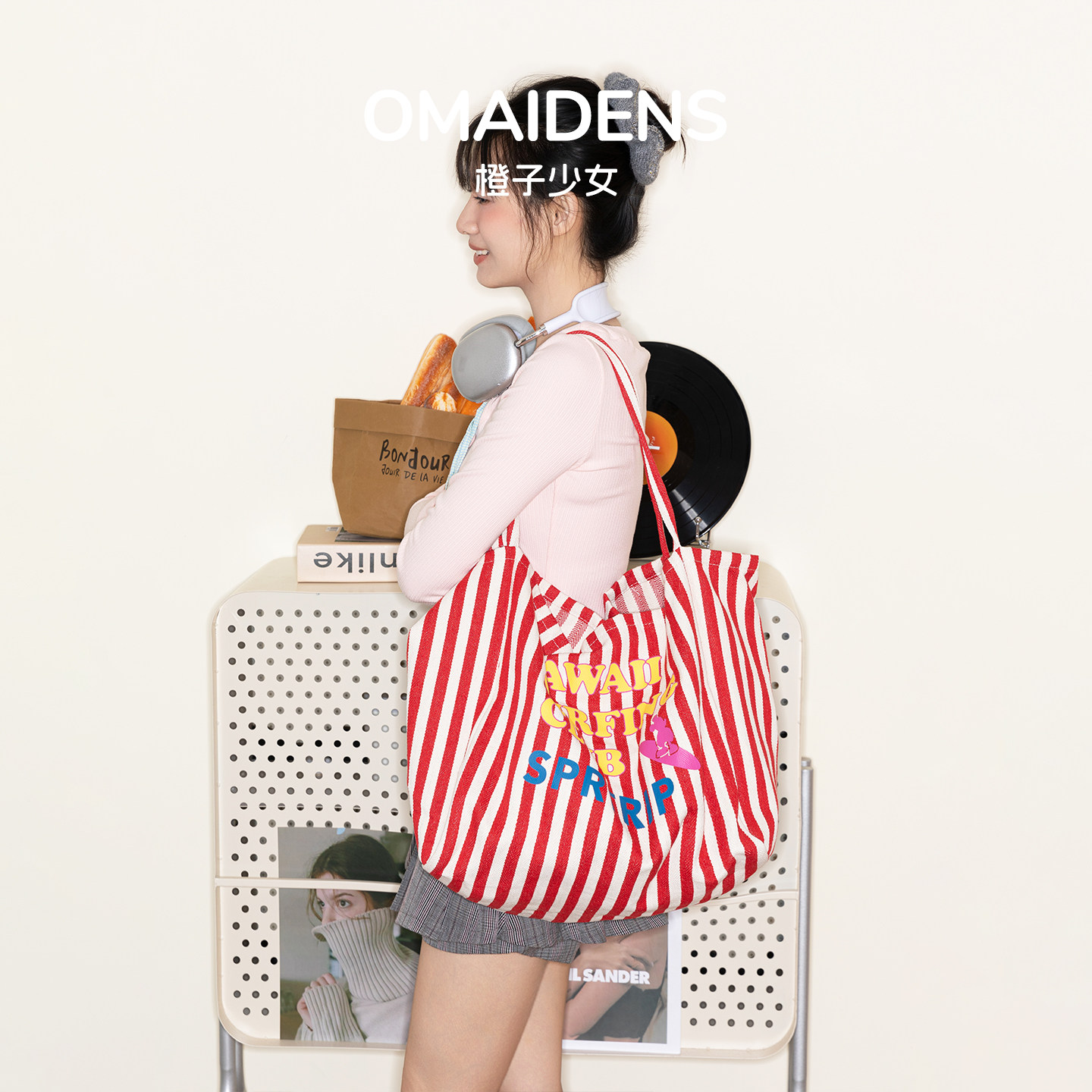 橙子少女夏日红色帆布包韩系慵懒风包包托特包大容量手提包单肩包,箱包皮具/热销女包/男包,时尚帆布包,淘宝优惠券,粉丝福利购,淘宝优惠卷