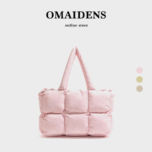 韩系多巴胺充棉粉色包包秋季新品