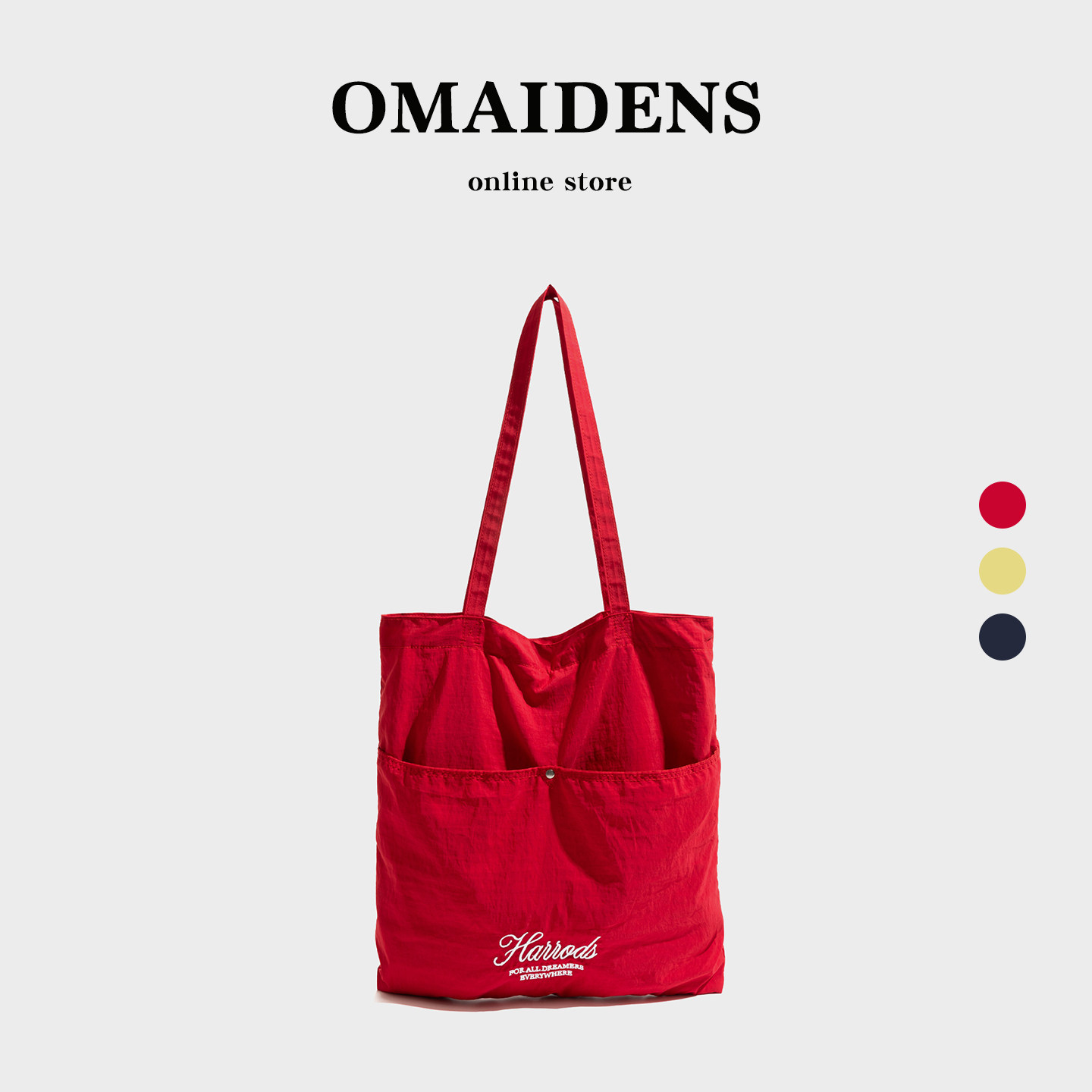 橙子少女韩系ins红色帆布包女款2026新款单肩包大容量通勤手提袋