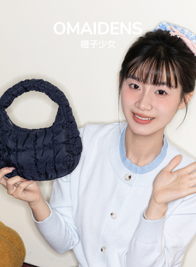 橙子少女春夏新款韩国指尖粉色云朵包包百搭手提包可爱迷你小包包