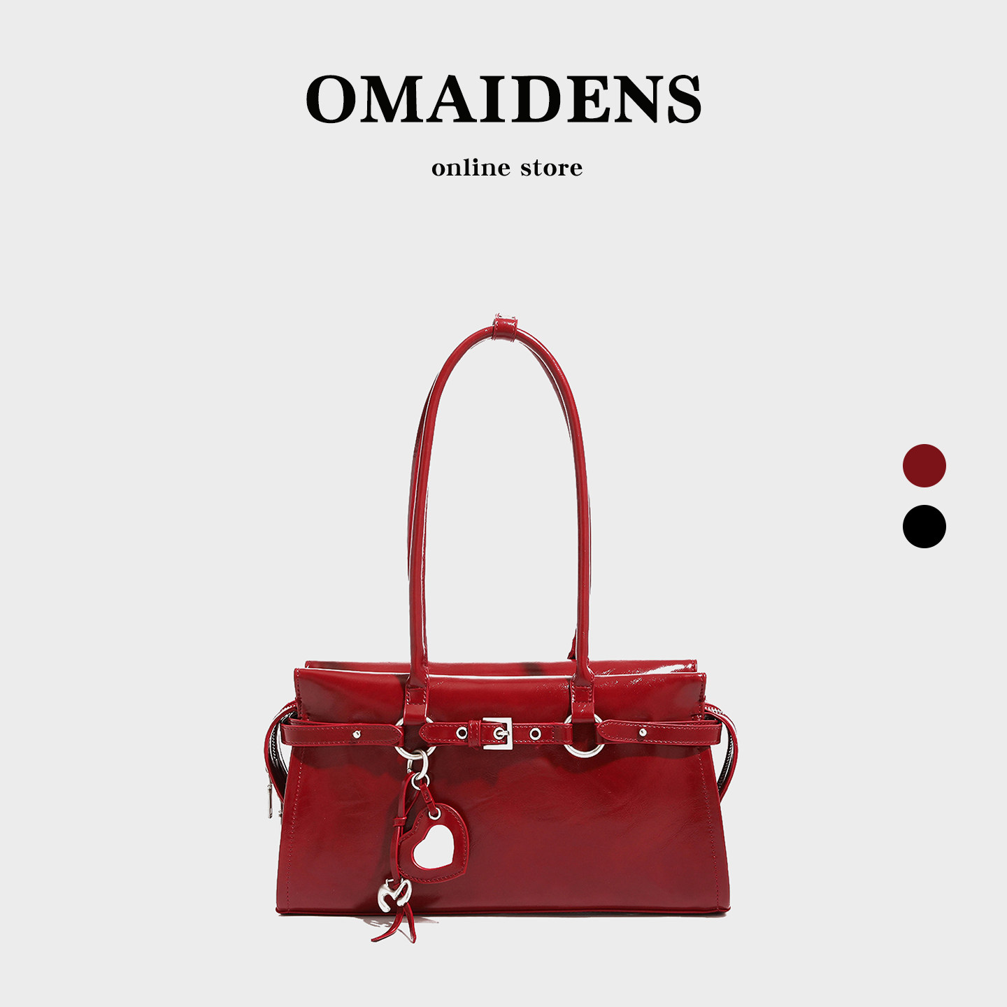 橙子少女红色小众高级感腋下包