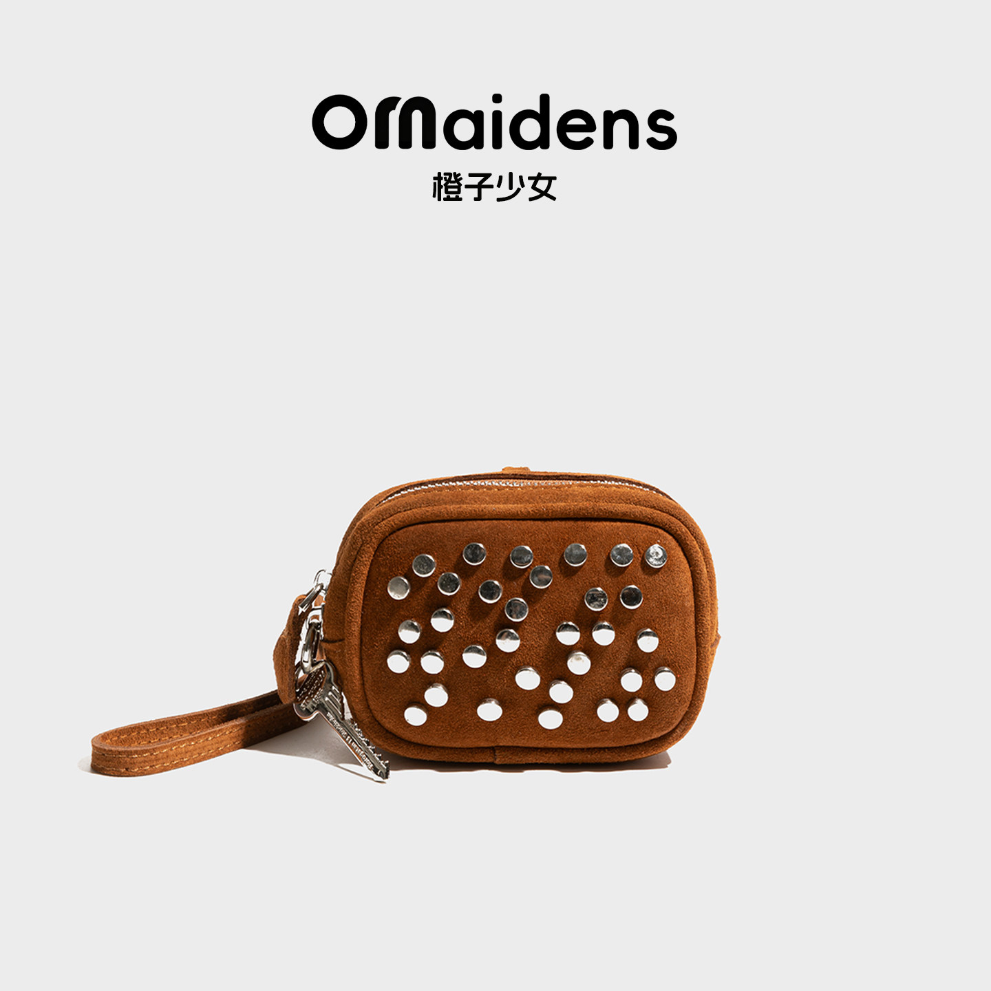 【新品直降】尝鲜86 到货返差 麂皮绒铆钉相机包复古迷你手机包女