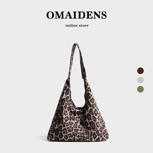 秋冬辣妹豹纹麂皮女包2025年新款