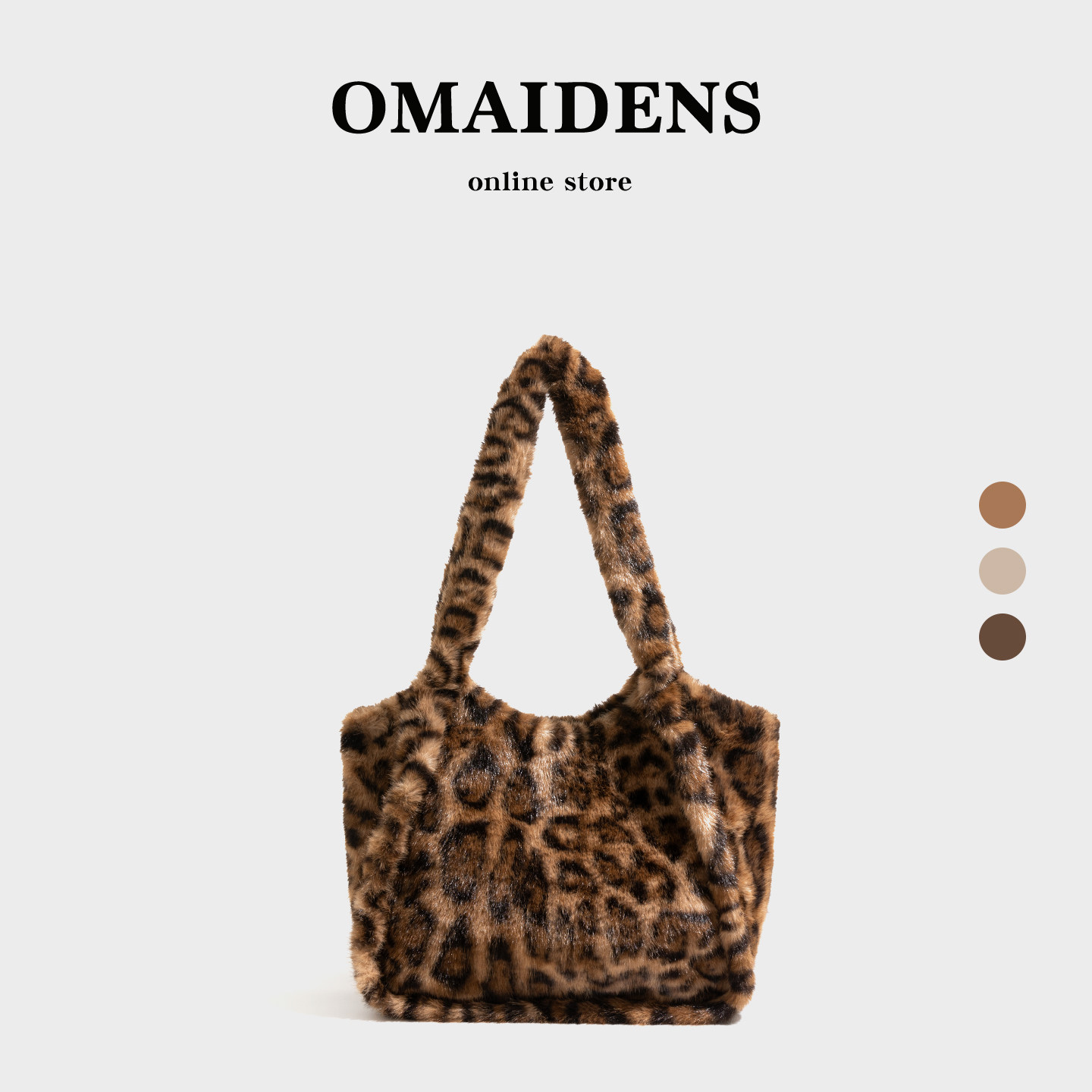 橙子少女秋冬辣妹毛毛豹纹包包2025新款手提包大容量毛茸茸单肩包,箱包皮具/热销女包/男包,托特包,淘宝优惠券,粉丝福利购,淘宝优惠卷