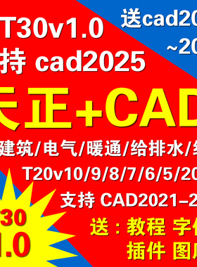 2005-2025CAD天正建筑T30V1.0暖通电气给排水软件远程安装T20V9.0