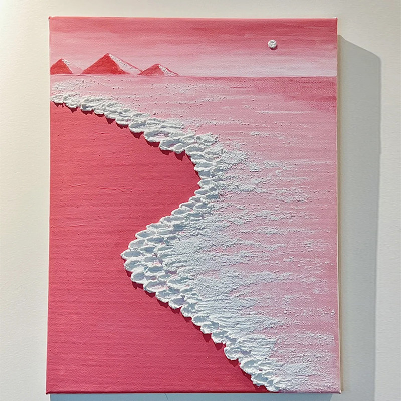 肌理畫diy材料手工手繪裝飾畫數字油畫石英砂丙烯立體畫粉色沙灘在類目 家居飾品, 裝飾畫, DIY/數字油畫中 - 來自Buy2taobao.com提供專業的淘寶代購服務