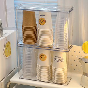 一次性纸杯取杯器防尘带盖杯子收纳盒神器办公室饮水机杯架置物架
