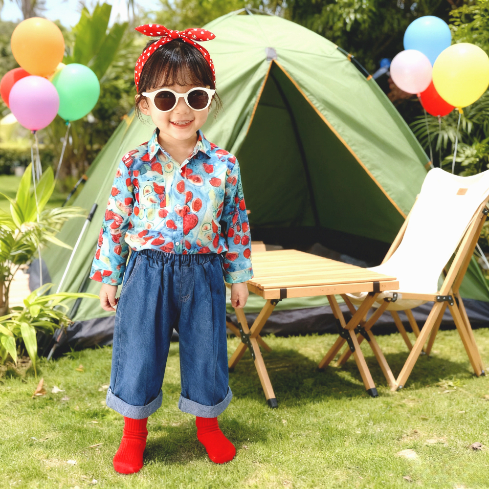 元旦表演服男女童怀旧8090港风衬衫套装少儿走秀演出服运动会六一