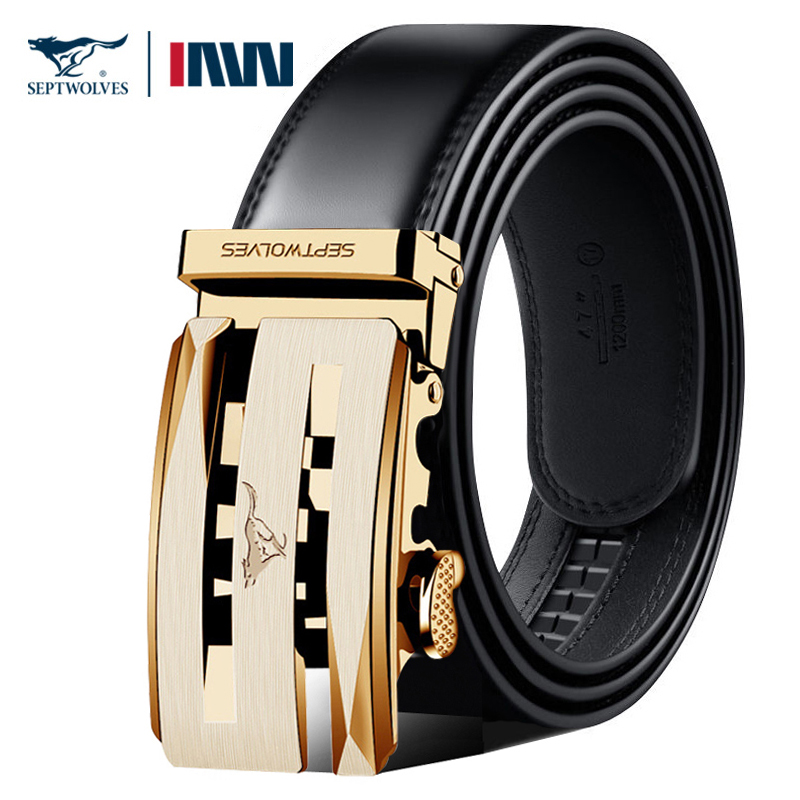 七匹狼皮带男士真皮自动扣腰带男正品潮款S扣商务百搭西装裤腰带
