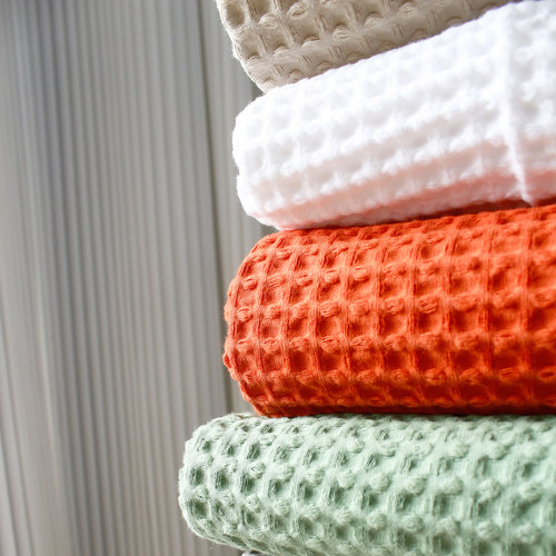 外贸纯棉全棉华夫格盖巾沙发巾