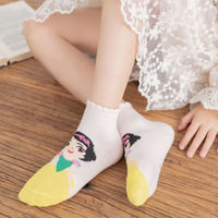 Girls' mid-calf socks spring and autumn pure cotton children's cartoon mid-calf socks Cute princess socks for girls and babies aged 2-5-12 thumbnail 3