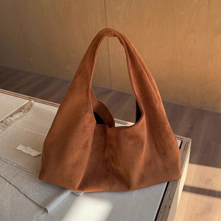 文艺复古麂皮绒托特包包2025秋冬新款大容量通勤慵懒风单肩腋下包,箱包皮具/热销女包/男包,单肩包,淘宝优惠券,粉丝福利购,淘宝优惠卷