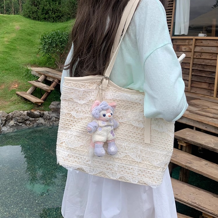 小众托特包春夏休闲度假仙气蕾丝网纱腋下单肩包女包大容量通勤包