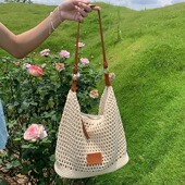 编织镂空包女2025新款 夏季 海边度假旅游托特包包沙滩包单肩腋下包
